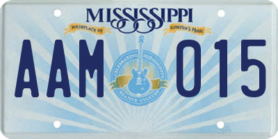 MS license plate AAM015