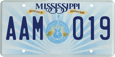 MS license plate AAM019