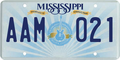 MS license plate AAM021