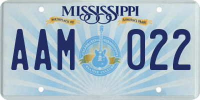 MS license plate AAM022