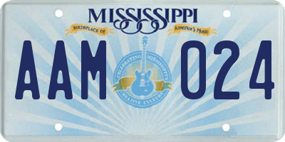 MS license plate AAM024