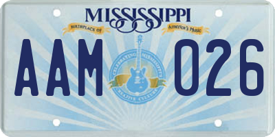 MS license plate AAM026