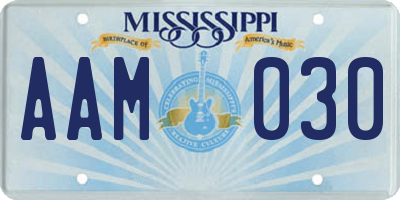 MS license plate AAM030