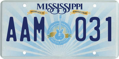 MS license plate AAM031