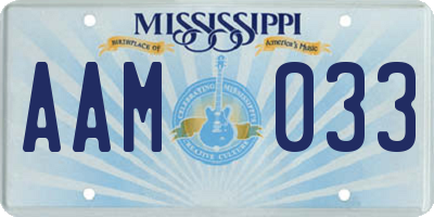 MS license plate AAM033