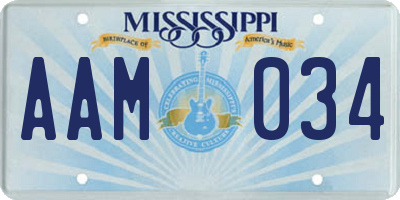 MS license plate AAM034