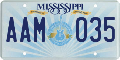 MS license plate AAM035