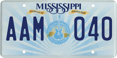 MS license plate AAM040