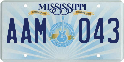 MS license plate AAM043