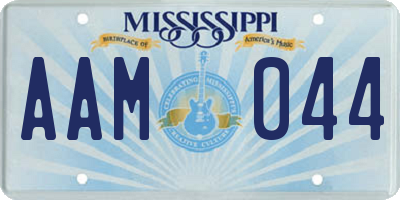 MS license plate AAM044