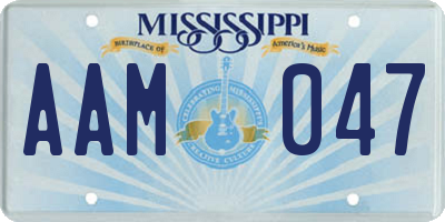 MS license plate AAM047