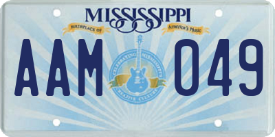 MS license plate AAM049