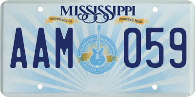 MS license plate AAM059