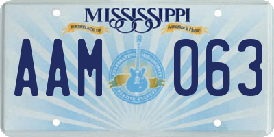 MS license plate AAM063