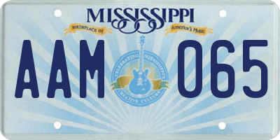 MS license plate AAM065
