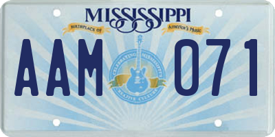 MS license plate AAM071