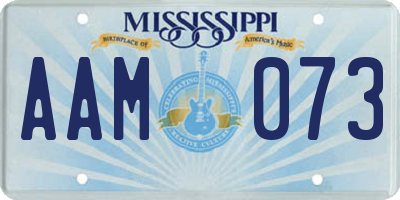 MS license plate AAM073