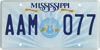 MS license plate AAM077