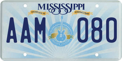 MS license plate AAM080