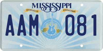 MS license plate AAM081