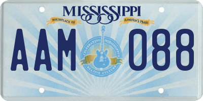 MS license plate AAM088