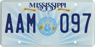 MS license plate AAM097