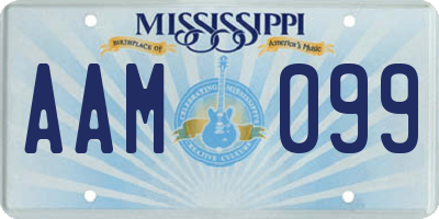 MS license plate AAM099