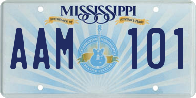 MS license plate AAM101