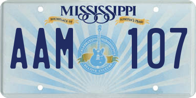 MS license plate AAM107