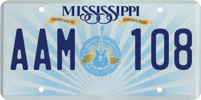 MS license plate AAM108