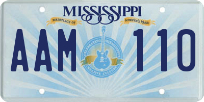 MS license plate AAM110