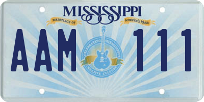 MS license plate AAM111