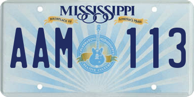 MS license plate AAM113