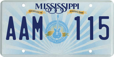 MS license plate AAM115