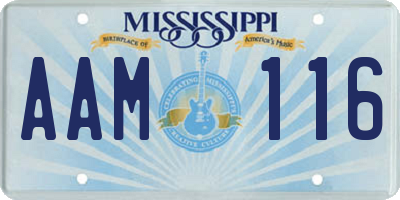 MS license plate AAM116