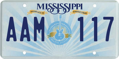 MS license plate AAM117