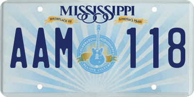 MS license plate AAM118