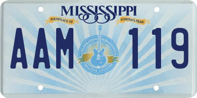 MS license plate AAM119