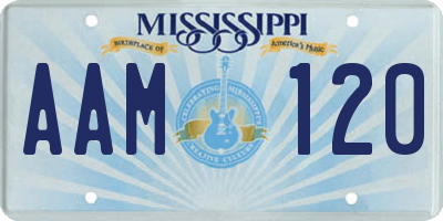 MS license plate AAM120