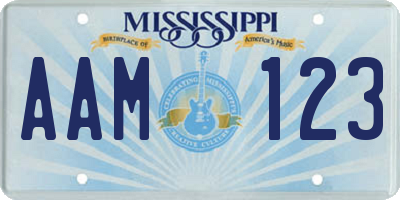 MS license plate AAM123