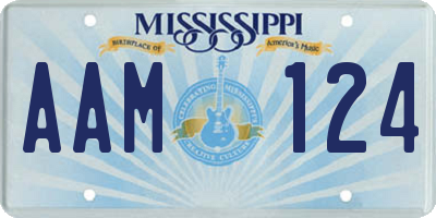 MS license plate AAM124