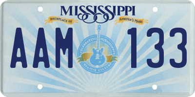 MS license plate AAM133