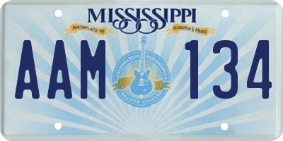 MS license plate AAM134