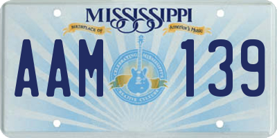 MS license plate AAM139