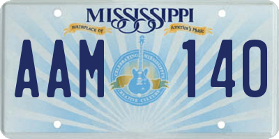 MS license plate AAM140