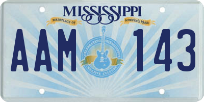 MS license plate AAM143