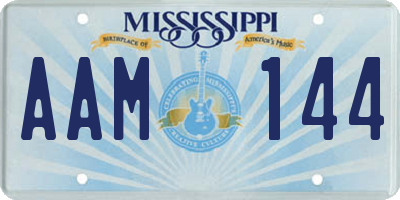 MS license plate AAM144