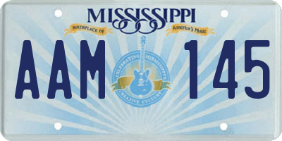 MS license plate AAM145