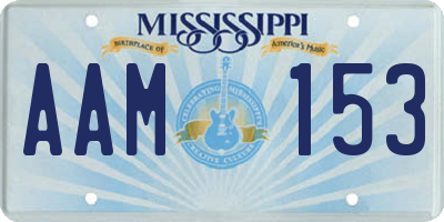 MS license plate AAM153