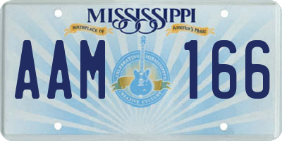 MS license plate AAM166